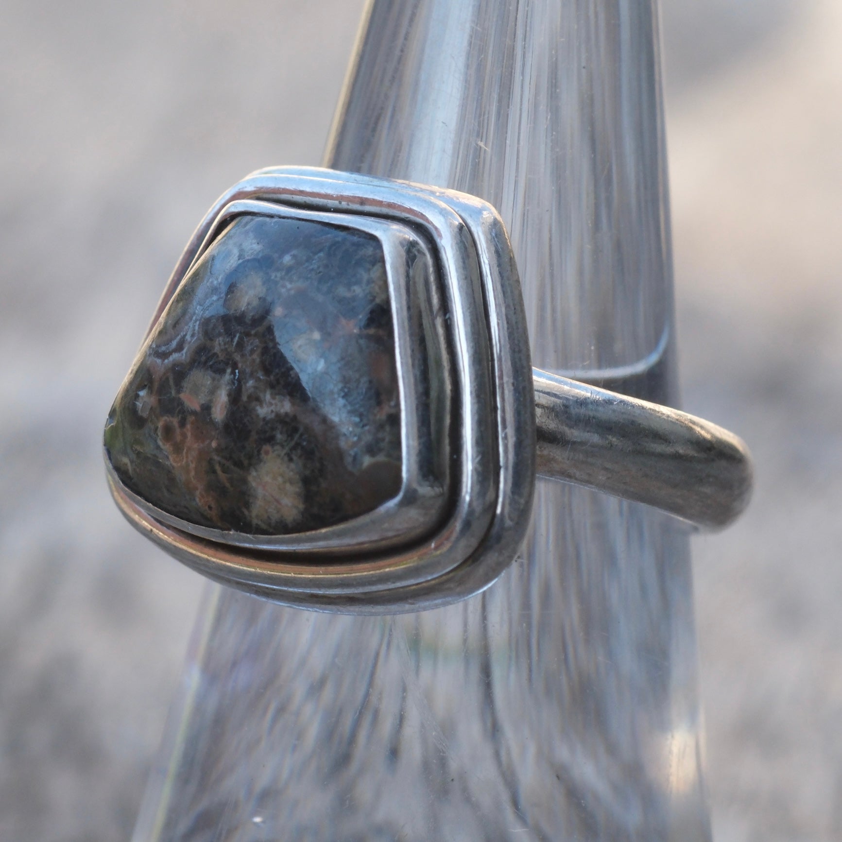 Vintage Sterling Jasper Ring 6