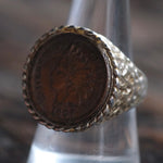 Vintage Gold Plated Indian Head Penny Ring 8.5