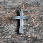 Vintage Sterling 7-Stone Coral Cross Necklace