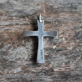 Vintage Sterling 7-Stone Coral Cross Necklace