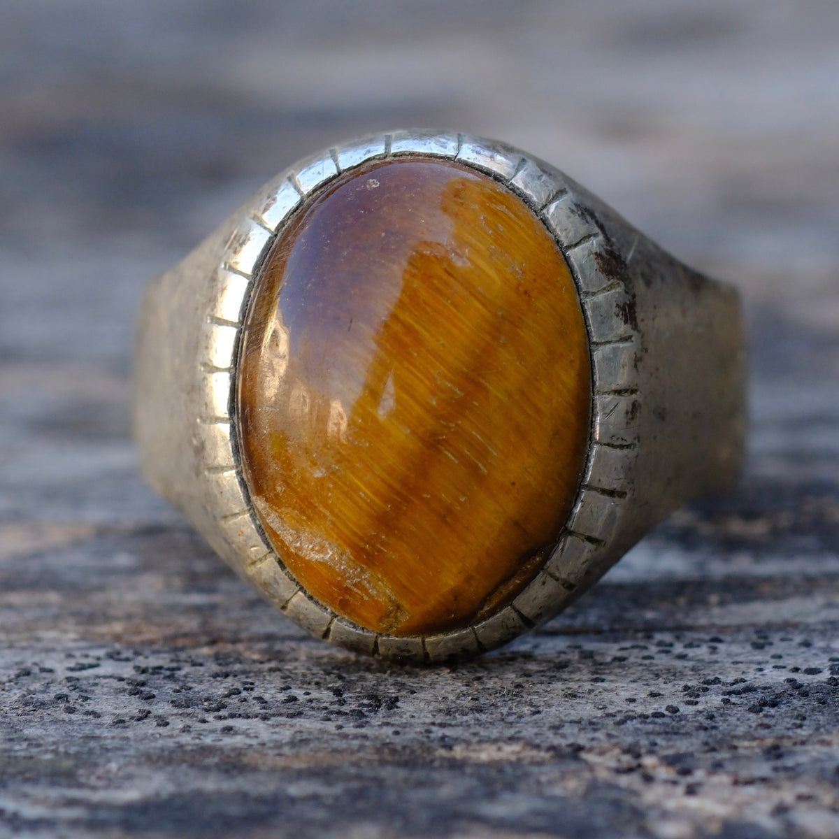 Vintage Sterling Tigers Eye Ring 10