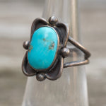 Vintage Sterling Turquoise Ring 5.25