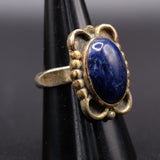 Vintage Sterling Lapis Ring 7.5