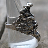 Vintage White Bronze Biker Ring 9