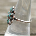 Vintage Sterling Turquoise Cluster Ring 8.25