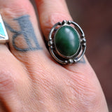 Vintage Sterling Jadeite Ring 6