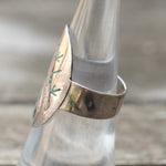 Vintage Sterling Abalone Inlay Bird Ring 7