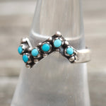 Vintage Sterling Turquoise Band 7.5