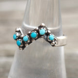 Vintage Sterling Turquoise Band 7.5