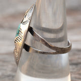 Vintage Sterling Turquoise Shadowbox Ring 9