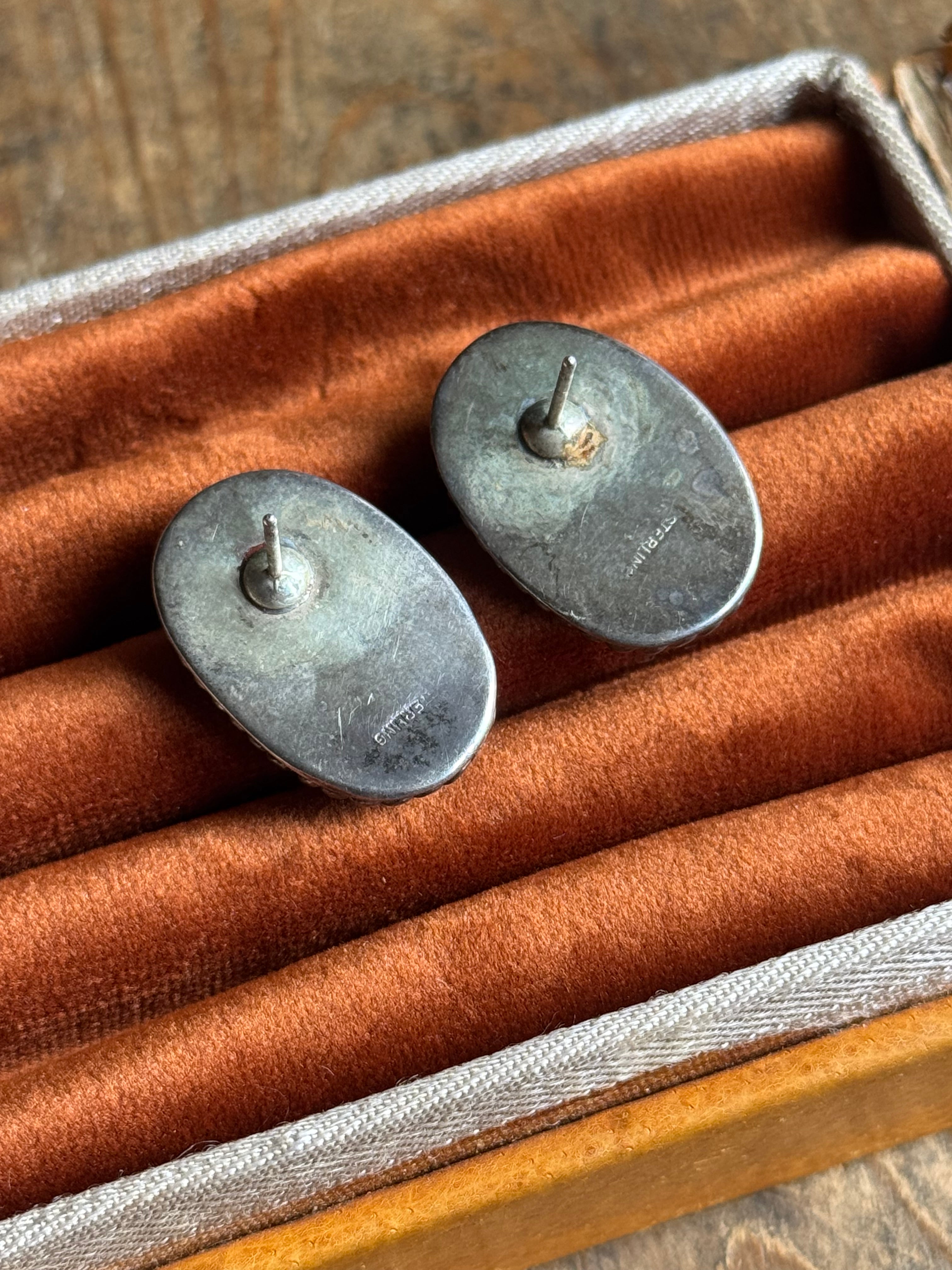 Vintage Sterling Silver Turquoise Earrings