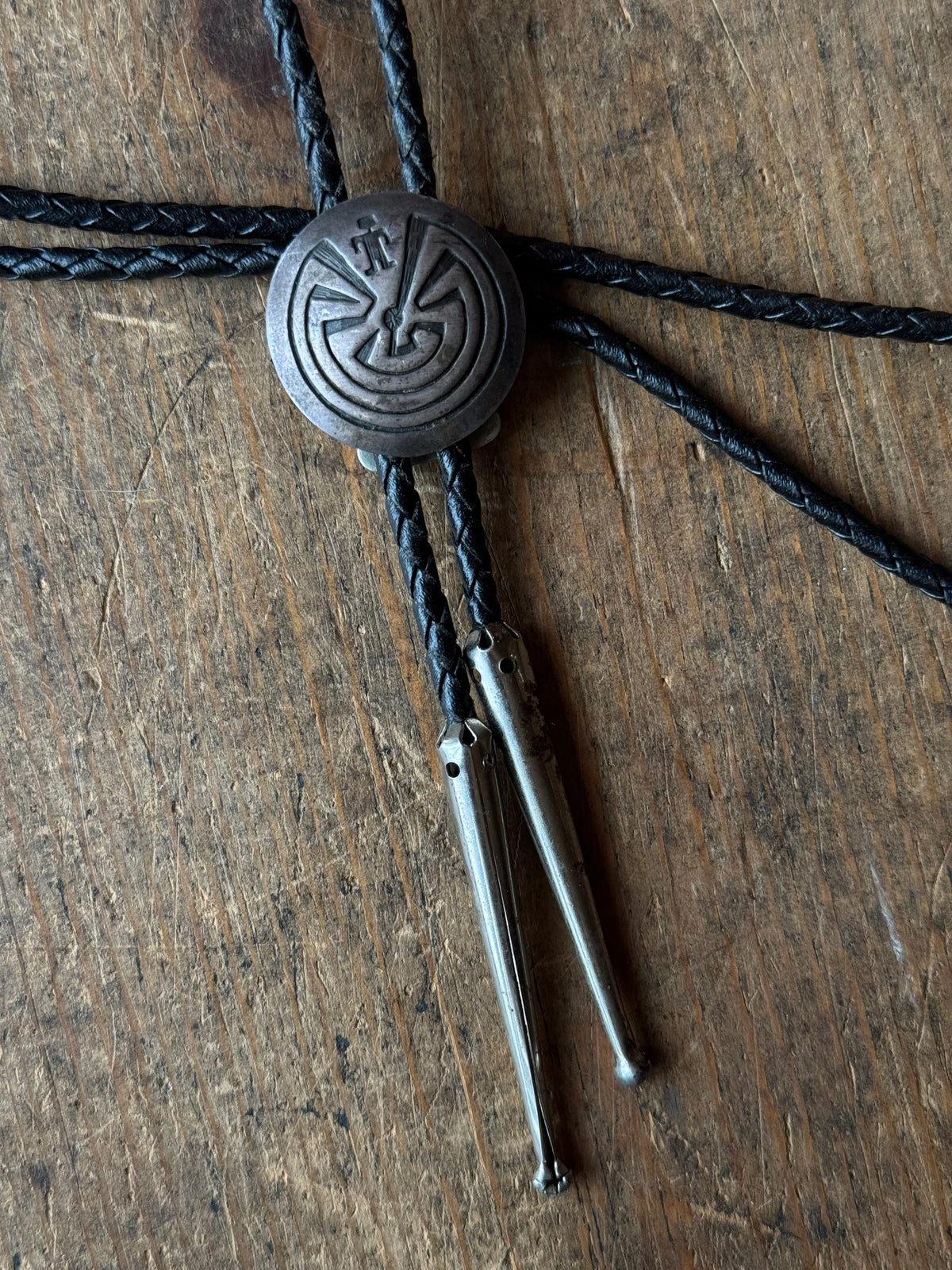 Vintage Sterling Silver Man In The Maze Bolo