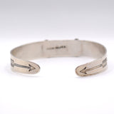 Vintage Sterling Turquoise Stamped Cuff Bracelet 6.25"