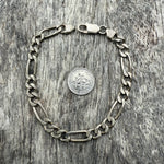 Vintage Sterling Silver Figaro Chain Bracelet