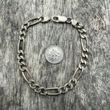 Vintage Sterling Silver Figaro Chain Bracelet