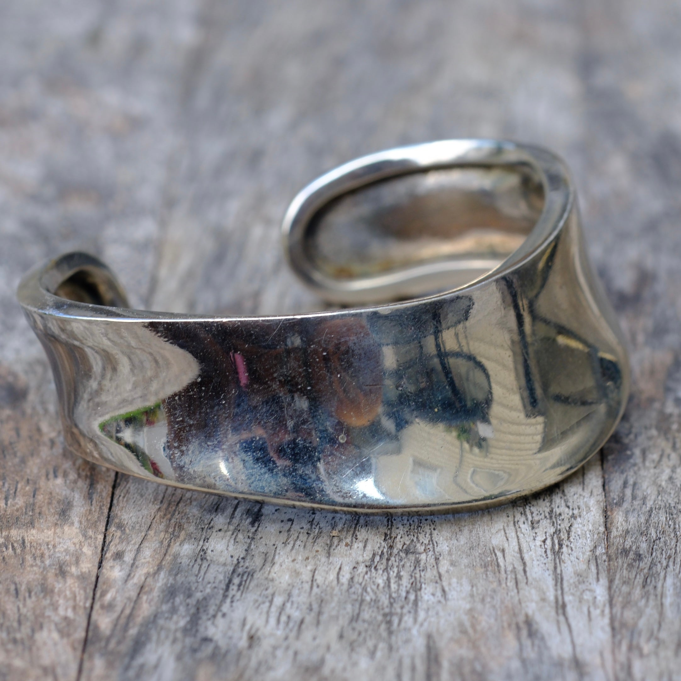 Vintage Sterling Silver Wide Cuff Bracelet