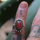 Vintage Sterling Carnelian Ring 4.75