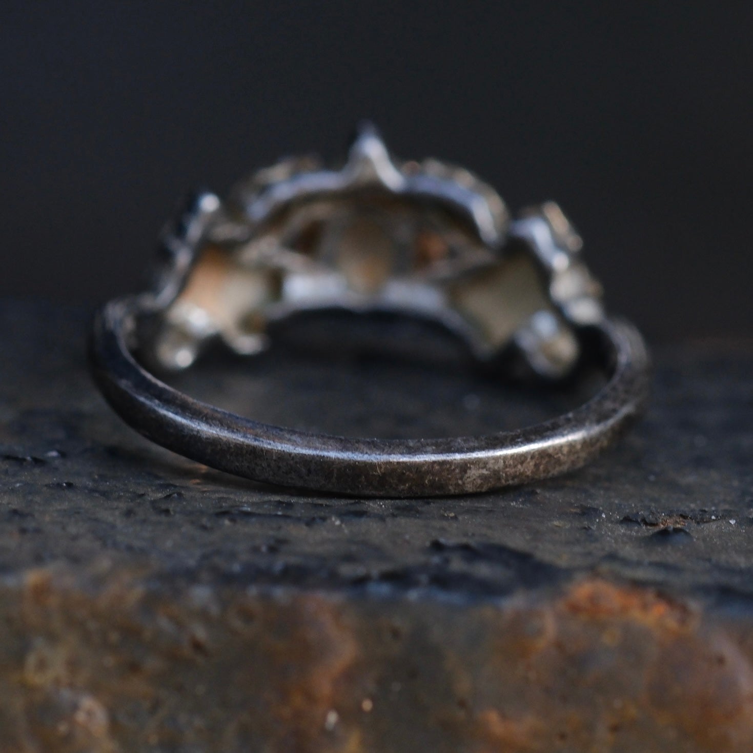 Vintage Sterling and Gold Rose Ring 6.5