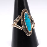 Vintage Sterling Turquoise Ring 8.5