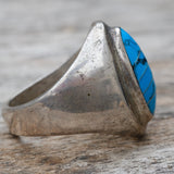 Vintage Sterling Turquoise Inlay Ring 10