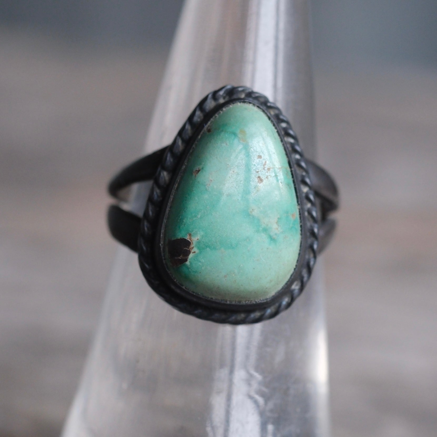 Vintage Sterling Turquoise RIng 6
