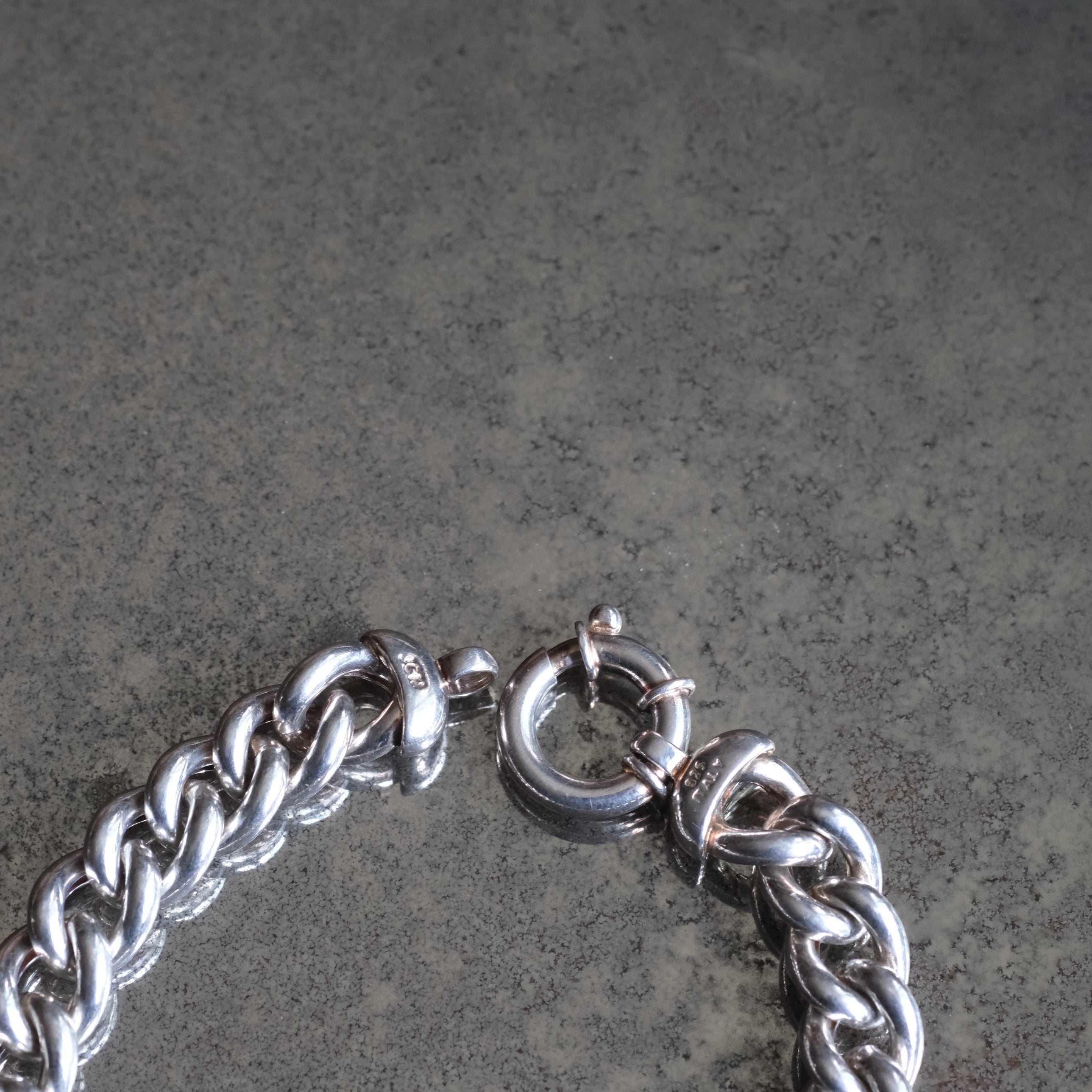 Vintage Sterling Silver Curb Chain Bracelet 9"