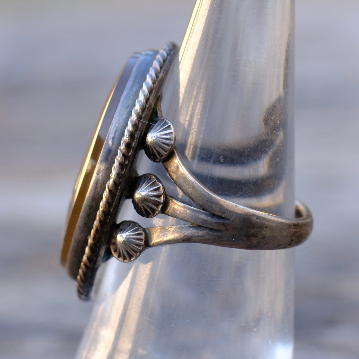 Vintage Sterling Jasper Ring 5.75
