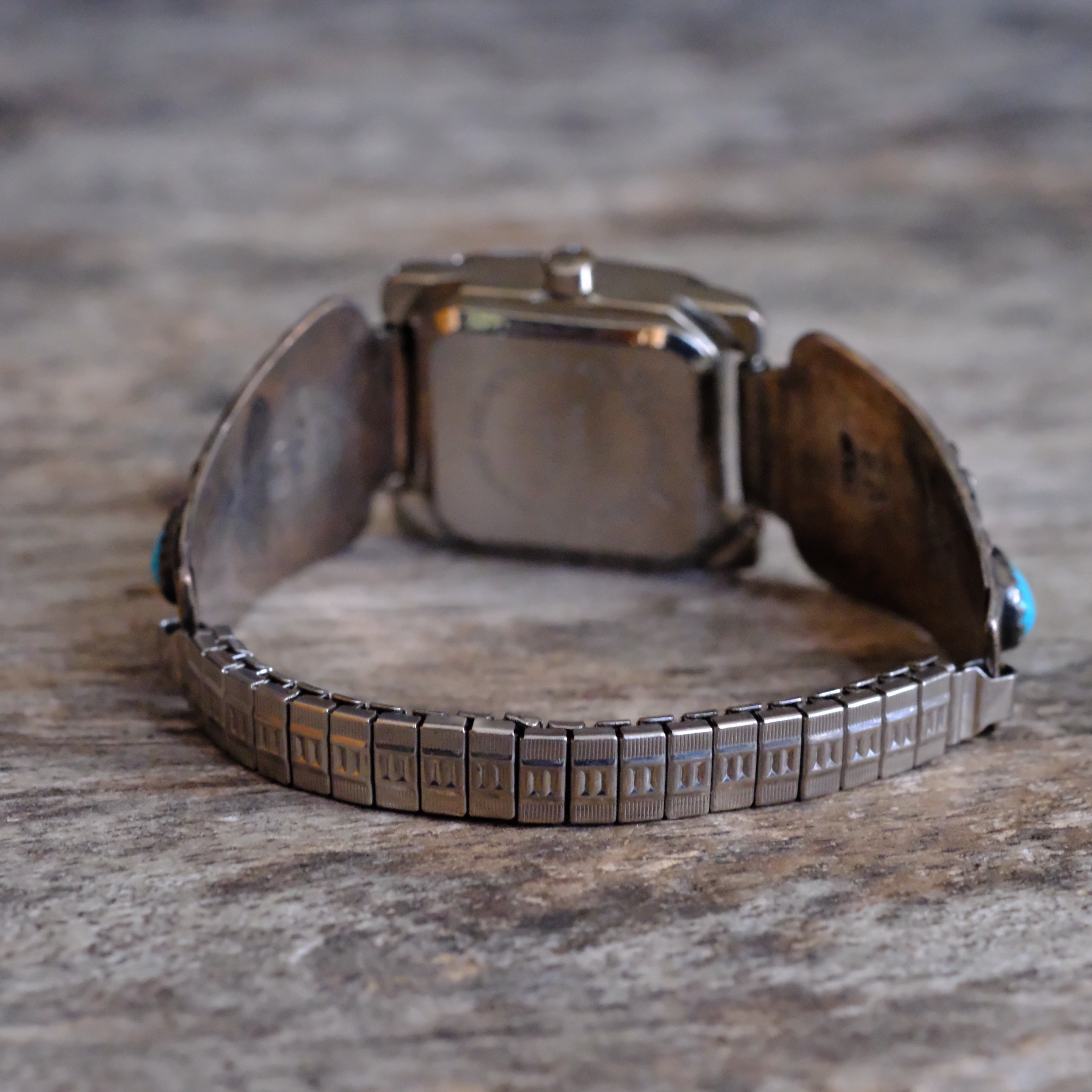 Vintage Sterling Turquoise Feather Watch