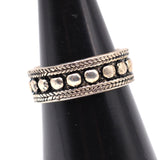 Vintage Sterling Silver Dotted Band Ring 8.75