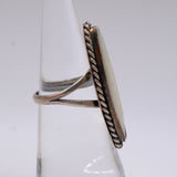 Vintage Sterling Mother Of Pearl Roper Ring 5.25