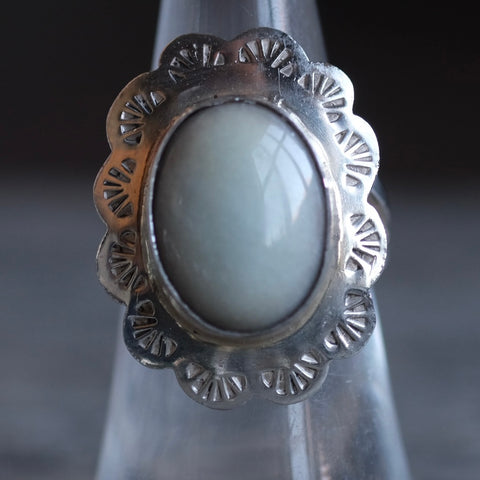 Vintage Sterling Mother Of Pearl Ring 6.25