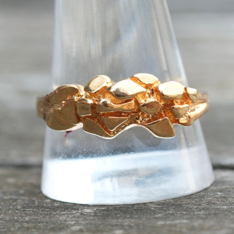 Vintage Gold Plated Nugget Ring 12.75