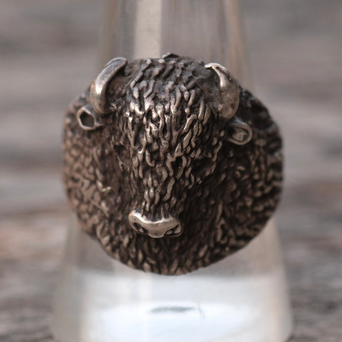 Vintage Sterling Buffalo Ring 10.75