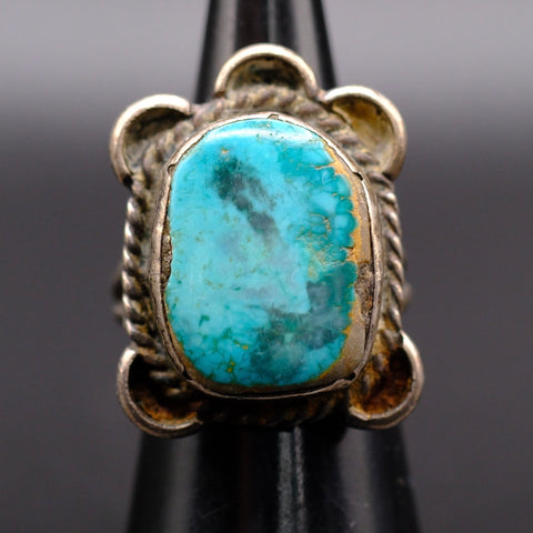 Vintage Sterling Turquoise Ring 5.25