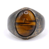 Vintage Sterling Tigers Eye Cabochon Ring 9.75