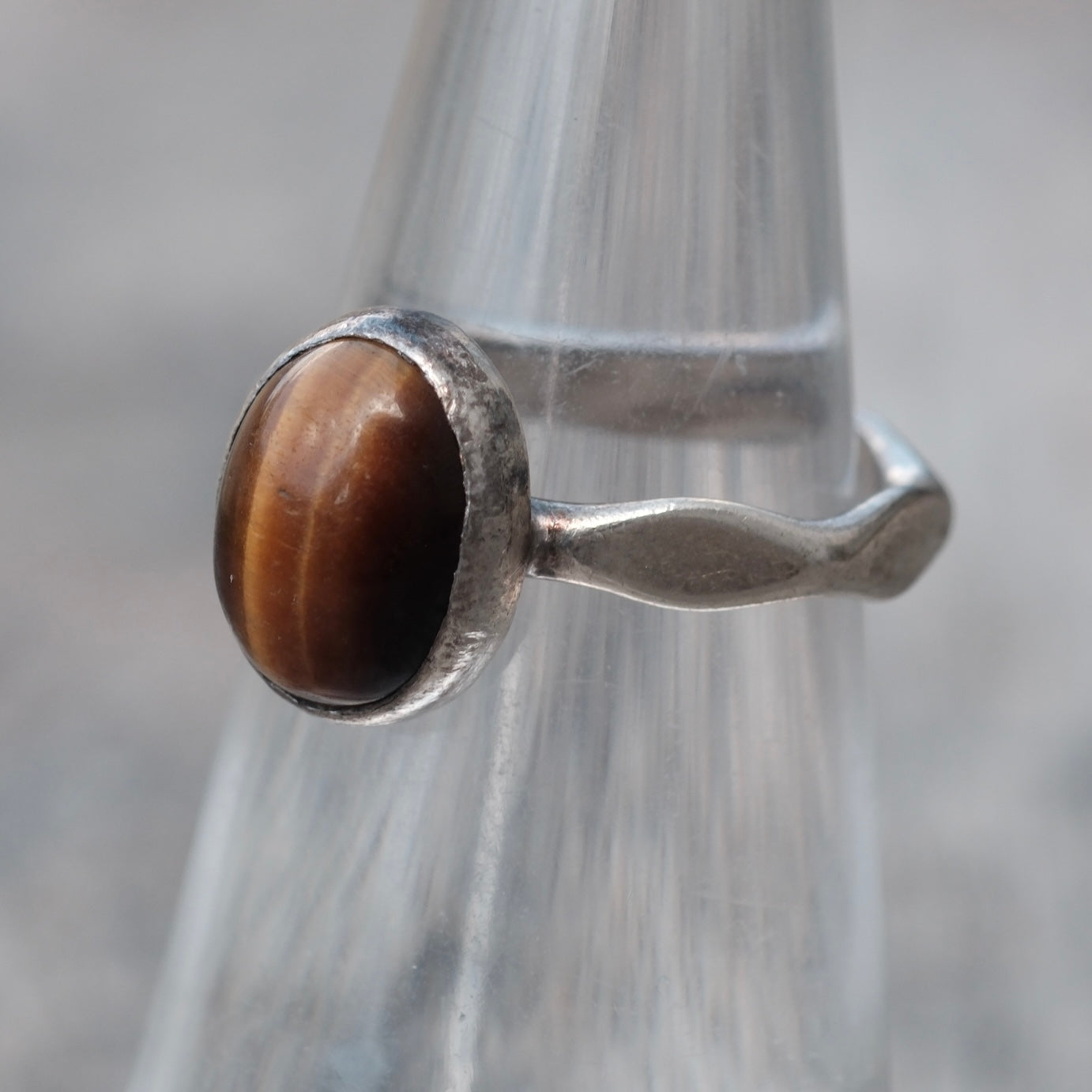 Vintage Sterling Tigers Eye Ring 4.5
