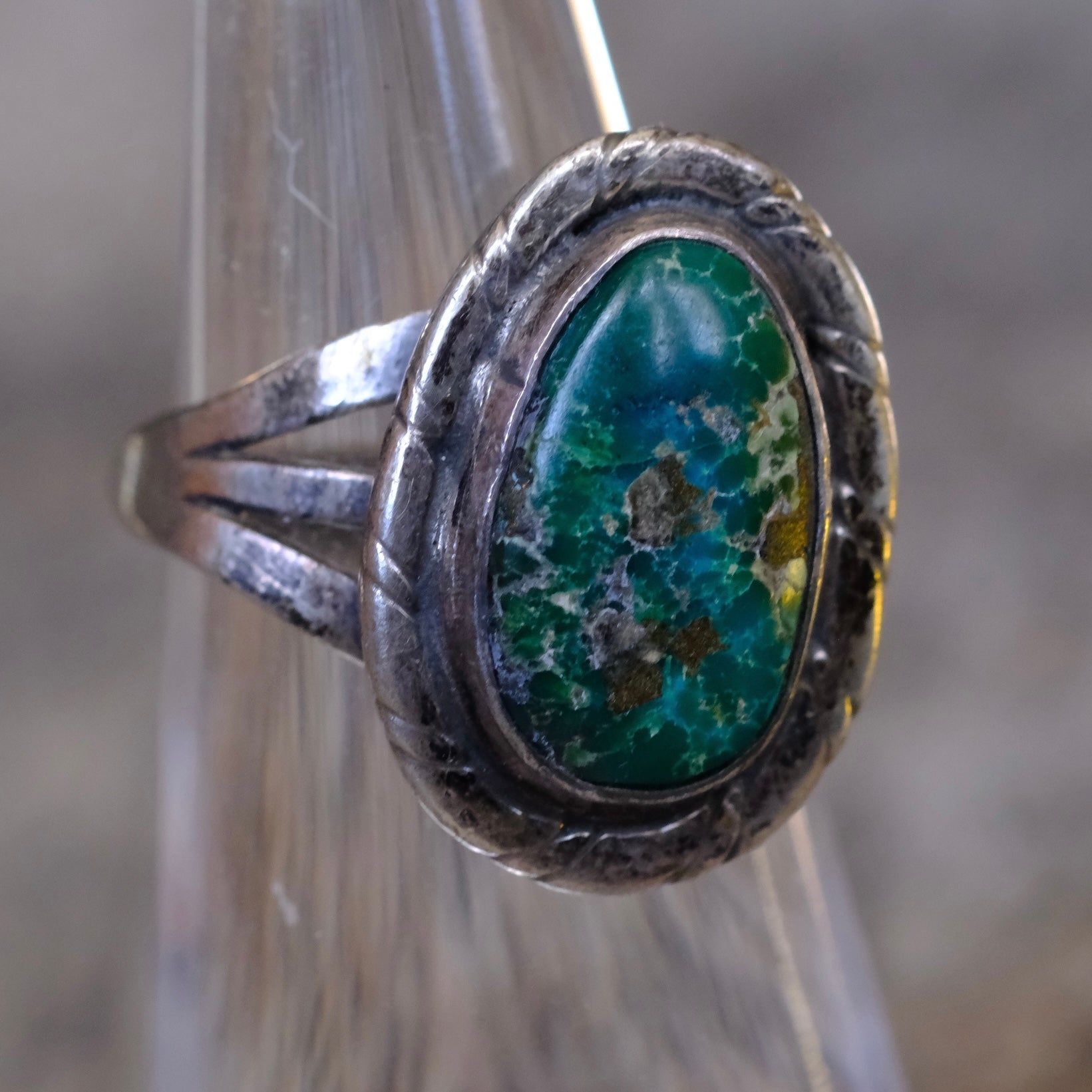 Vintage Sterling Turquoise Ring 6.5