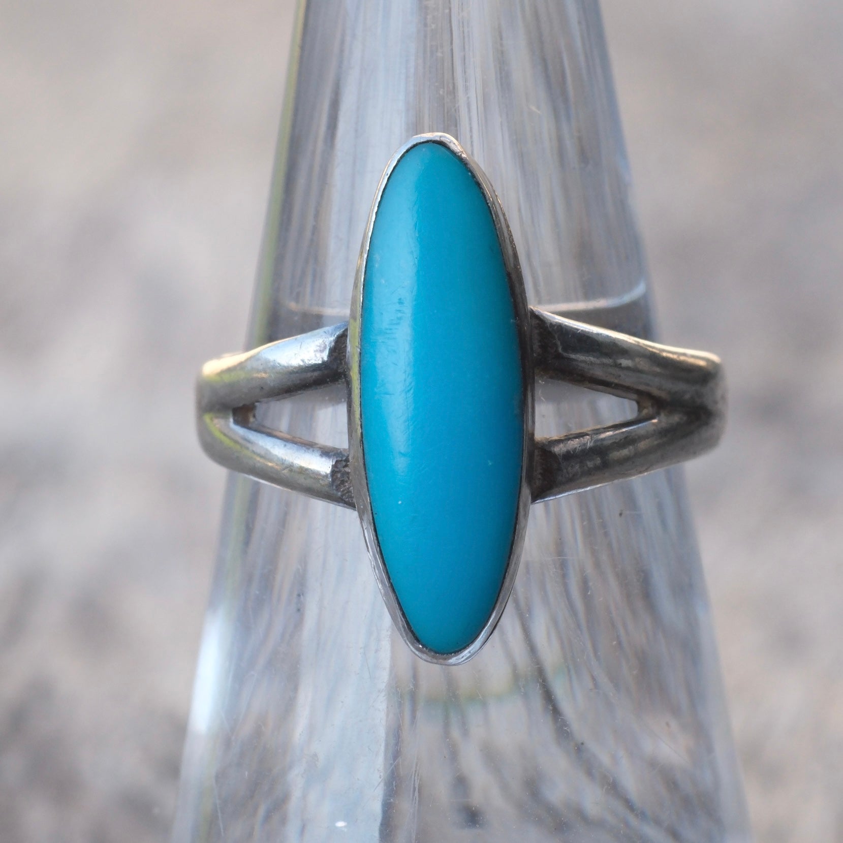 Vintage Sterling Turquoise Ring 5.75