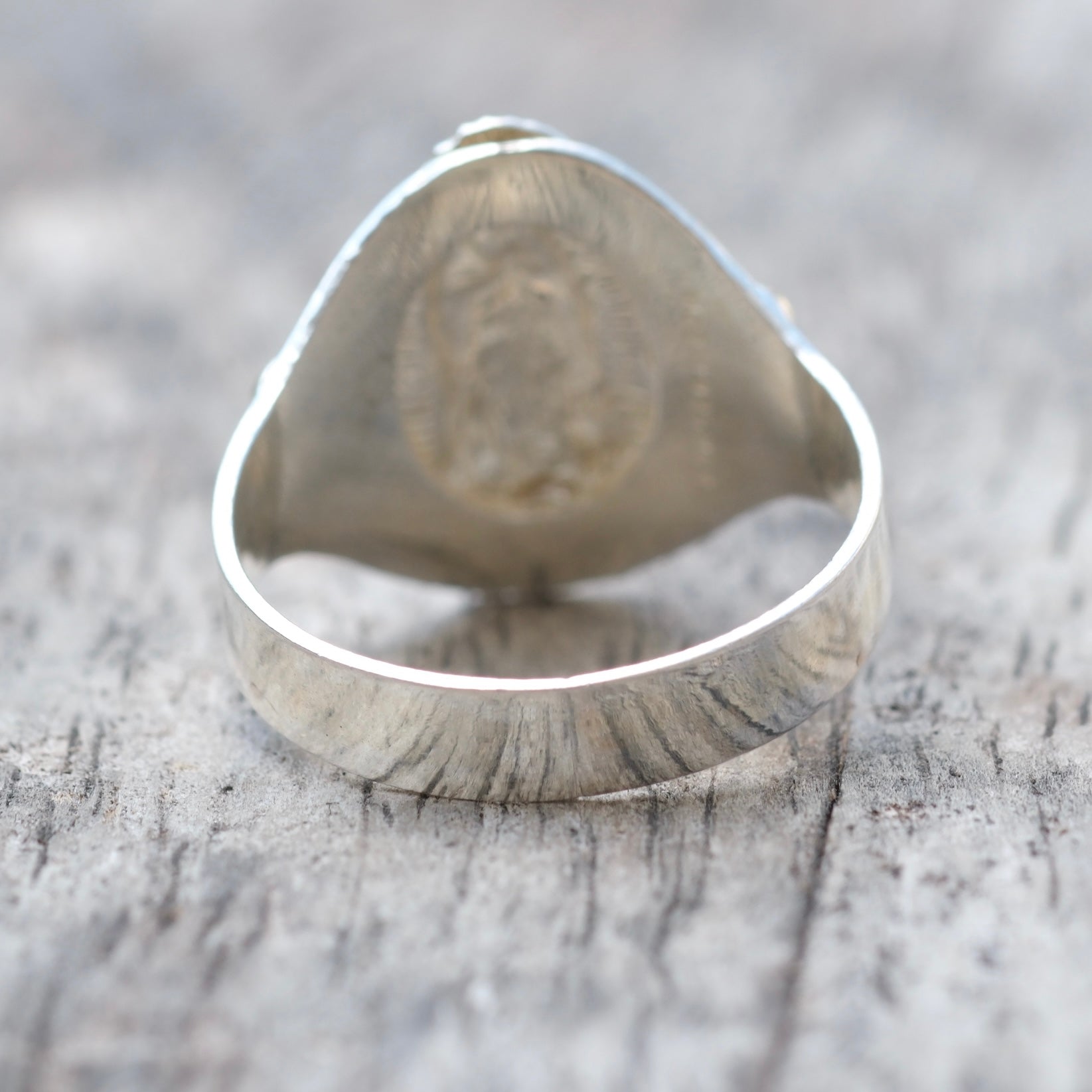 Vintage Sterling Silver Mary Ring 10