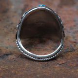 Vintage Sterling Turquoise Eagle Ring 10.75