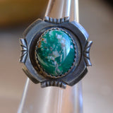 Vintage Sterling Turquoise Ring 3.75