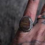 Vintage Sterling Jasper Ring 5.75