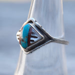 Vintage Sterling Zuni Inlay Band 6.5