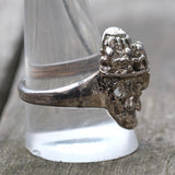 Vintage White Bronze Biker Ring 11.5