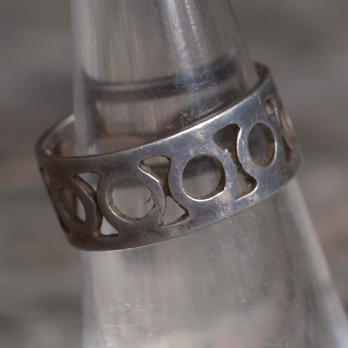 Vintage Sterling Modernist Band Ring 6