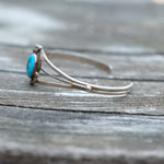 Vintage Sterling Turquoise Feather Cuff