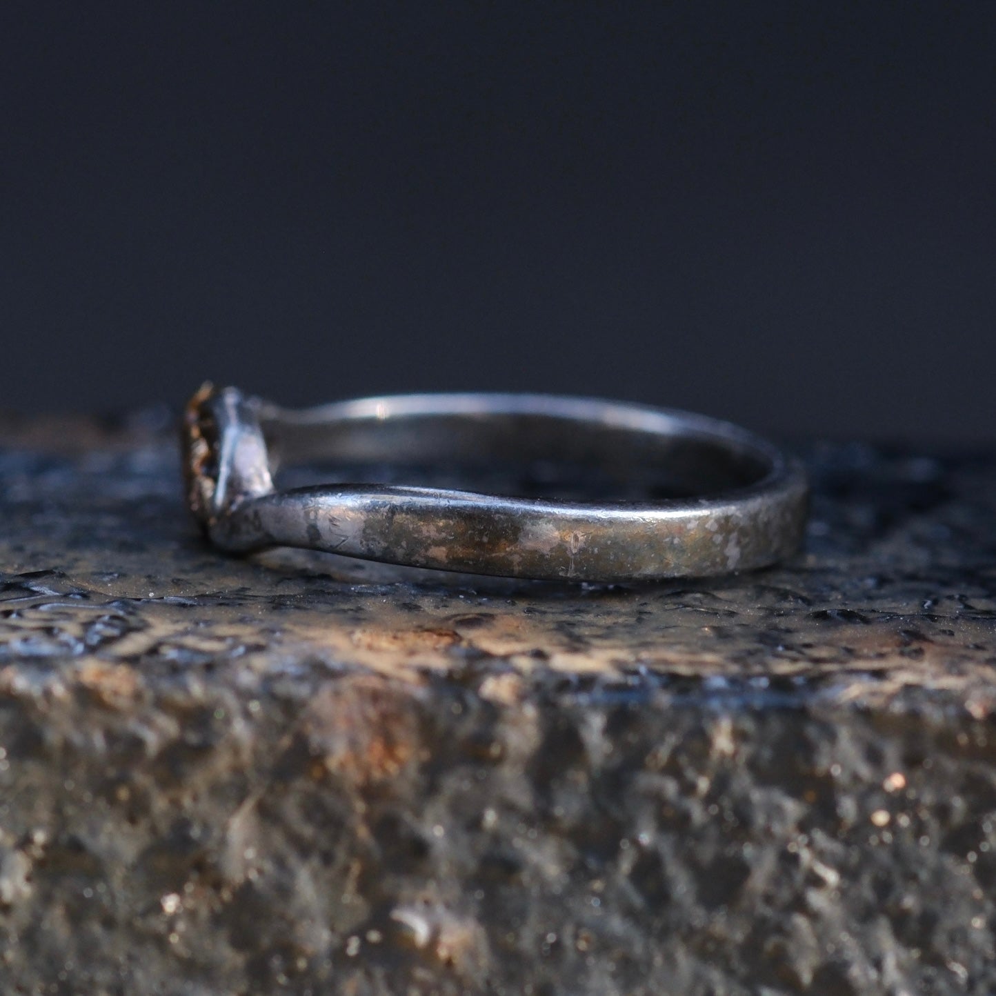 Vintage Sterling and Gold Leaf Band Ring 5.75