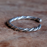 Vintage Sterling Silver Braided Cuff Bracelet 6"