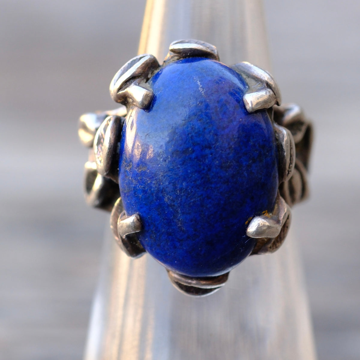 Vintage Sterling Lapis Ring 4.75