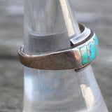 Vintage Sterling Turquoise Inlay Band 7.75